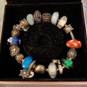Authentic Pandora Bracelet W/Charms,Beads &Spacers